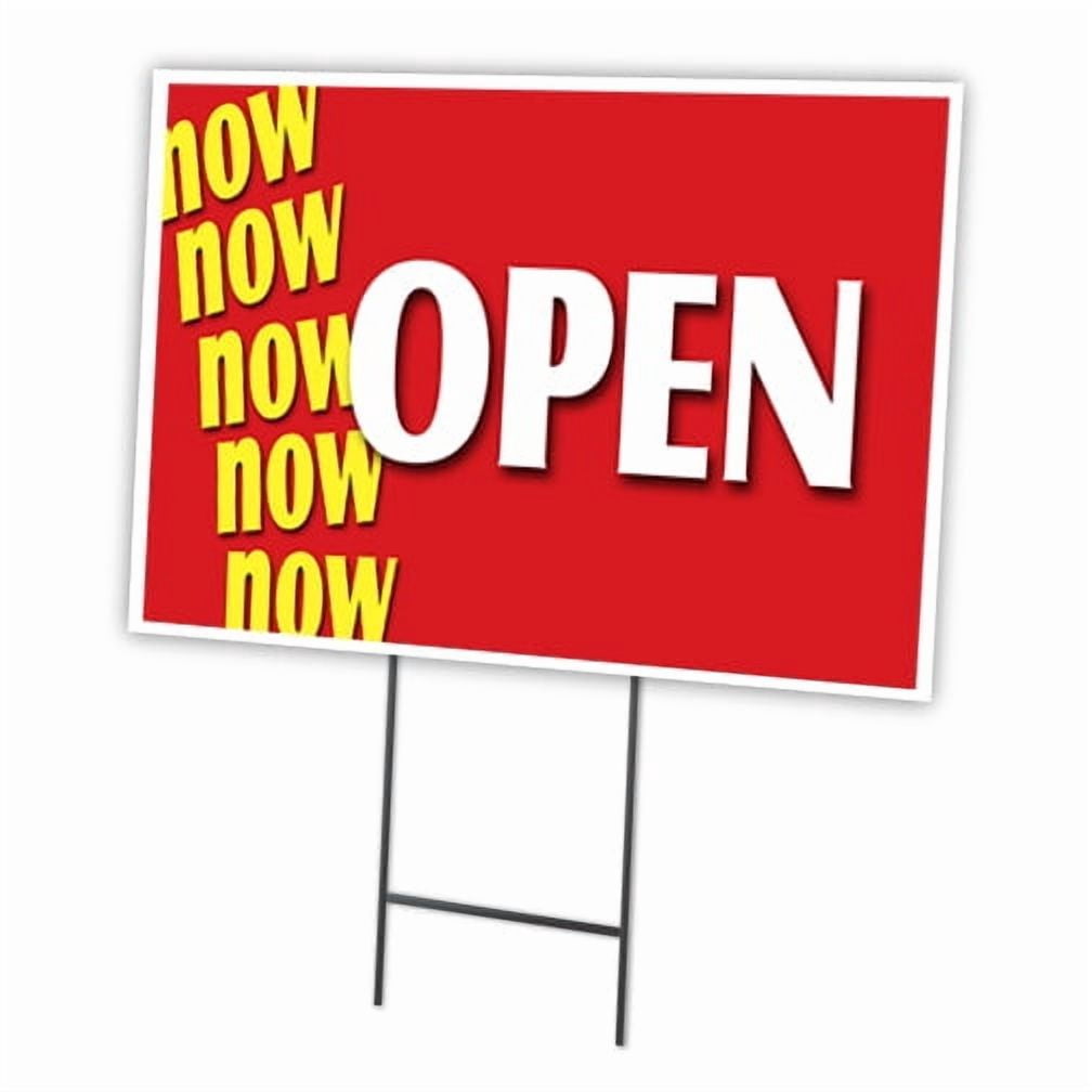 SignMission C-2436-DS-Now Open 24 x 36 in. Yard Sign & Stake - Now Open ...
