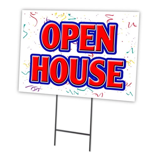 SignMission C-2436-DS-Open House 24 x 36 in. Yard Sign & Stake - Open House