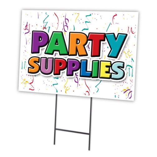 Party Supplies 24" x 36" Yard Sign & Stake | Advertise Your Business | Stake Included Double Sided Image | Made in The USA