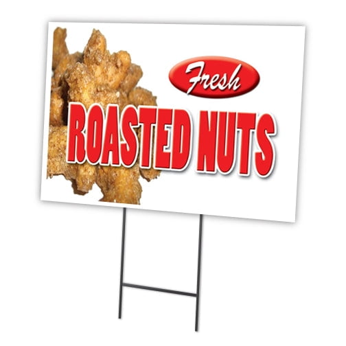 SignMission C-2436-DS-Roasted Nuts 24 x 36 in. Roasted Nuts Yard Sign & Stake