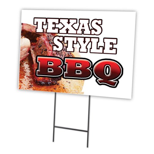SignMission C-2436-DS-Texas Style BBQ 24 x 36 in. Texas Style BBQ Yard Sign & Stake