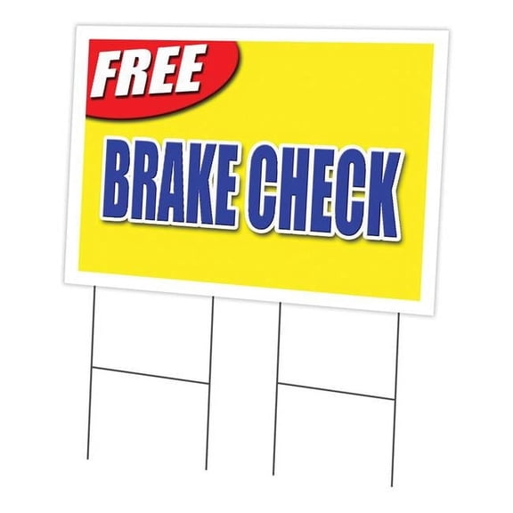 SignMission C-2436 Free Brake Check 24 x 36 in. Free Brake Check Yard Sign & Stake