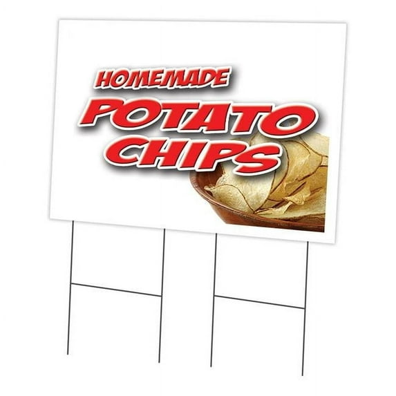 SignMission C-2436 Homemade Potato Chips 24 x 36 in. Yard Sign & Stake - Homemade Potato Chips