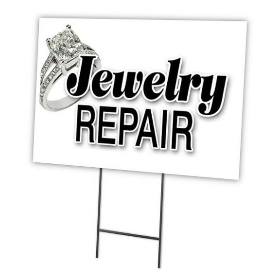 SignMission C-2436 Jewelry Repair 24 x 36 in. Yard Sign & Stake - Jewelry Repair