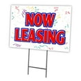 thumbnail image 1 of Now Leasing 24" x 36" Yard Sign & Stake | Advertise Your Business | Stake Included Image On Front Only | Made in The USA, 1 of 3