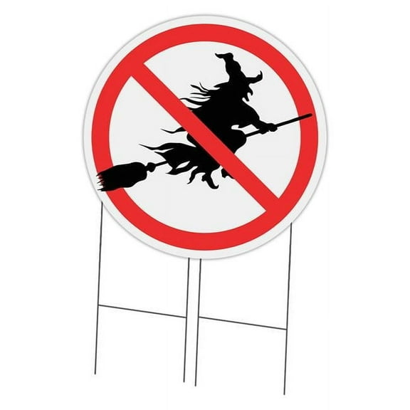 SignMission C-36-CIR-DS-WS- No Witch 36 in. Double Sided Corrugated Circular Plastic Sign - No Witch