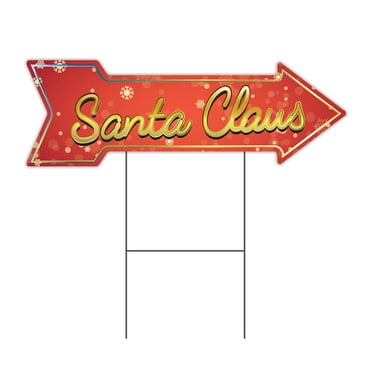 SignMission C-ARROW10-999623 10 x 30 in. Corrugated Plastic Single Sided Arrow Sign - Santa Claus