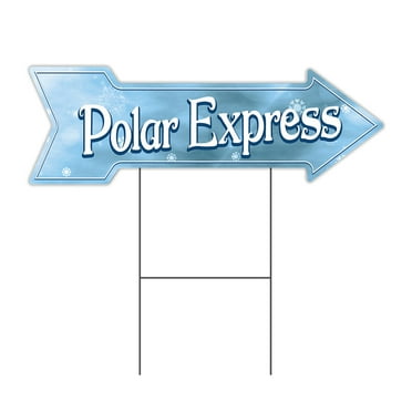 SignMission C-ARROW10-999666 10 x 30 in. Corrugated Plastic Single Sided Arrow Sign - Polar Express