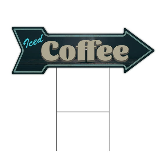 SignMission C-ARROW10-999805 10 x 30 in. Corrugated Plastic Single Sided Arrow Sign - Iced Coffee