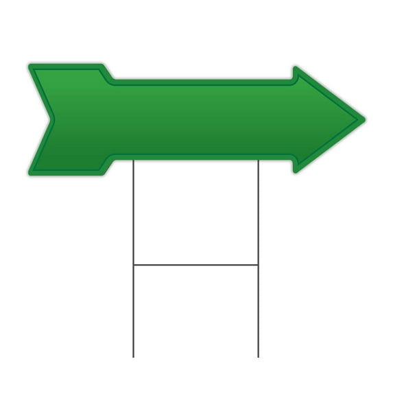 SignMission C-ARROW10-999837 10 x 30 in. Corrugated Plastic Single Sided Arrow Sign - Green