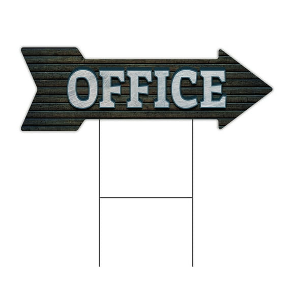 SignMission C-ARROW12-999700 12 x 36 in. Corrugated Plastic Single Sided Arrow Sign - Office