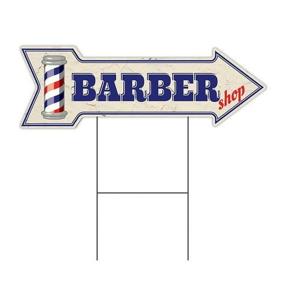 SignMission C-ARROW12-999956 12 x 36 in. Corrugated Plastic Single Sided Arrow Sign - Barber Shop 2