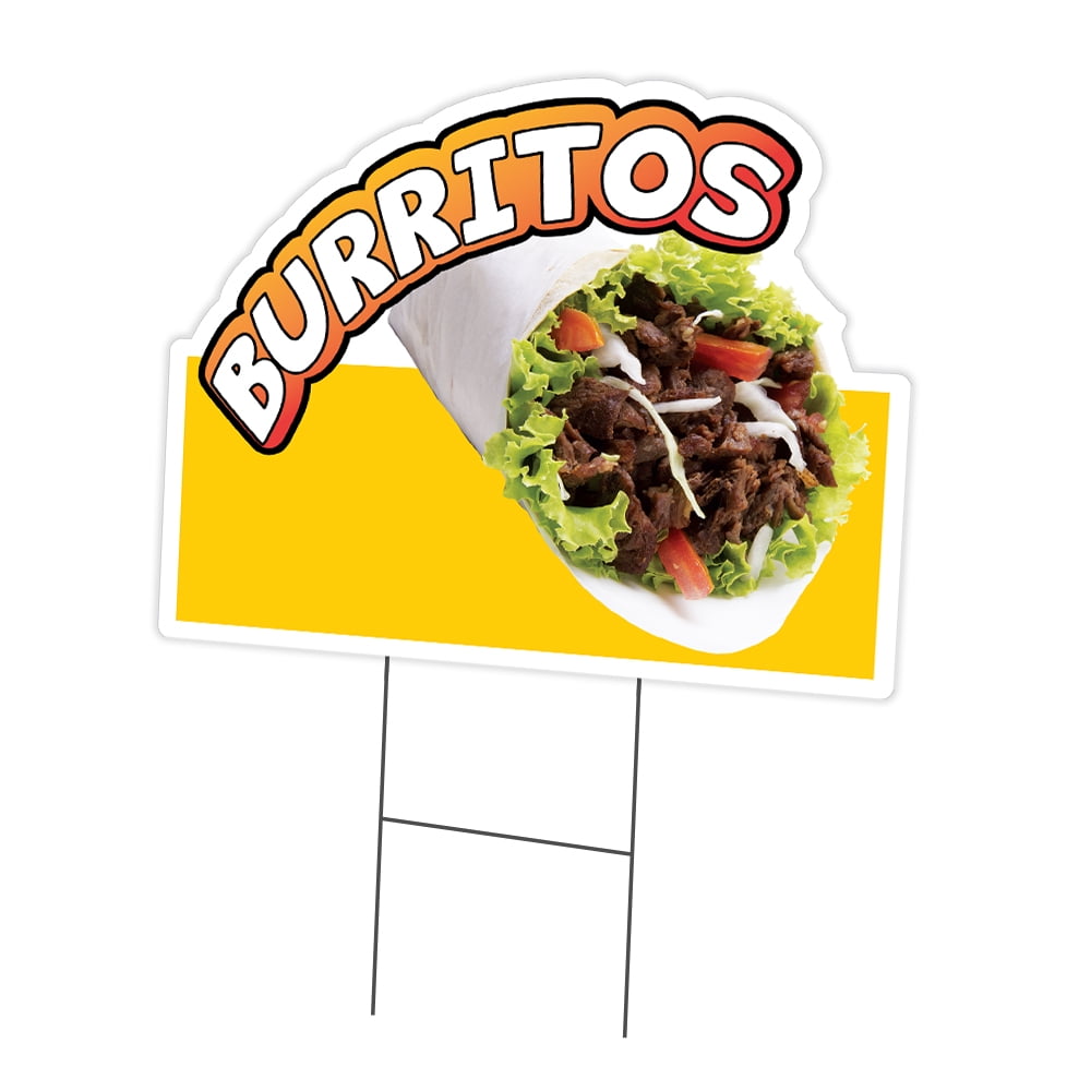 SignMission C-DC-1216-Burritos 12 x 16 in. Yard Sign & Stake - Burritos