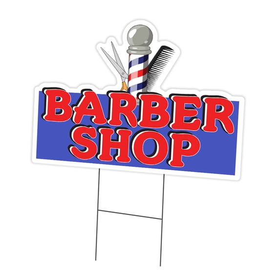 SignMission C-DC-1216-DS-Barber Shop 12 x 16 in. Yard Sign & Stake - Barber Shop