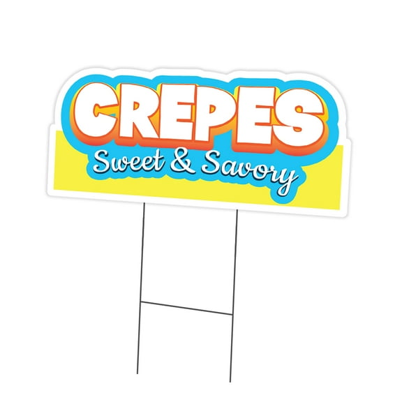 SignMission C-DC-1216-DS-Crepes19 12 x 16 in. Yard Sign & Stake - Crepes