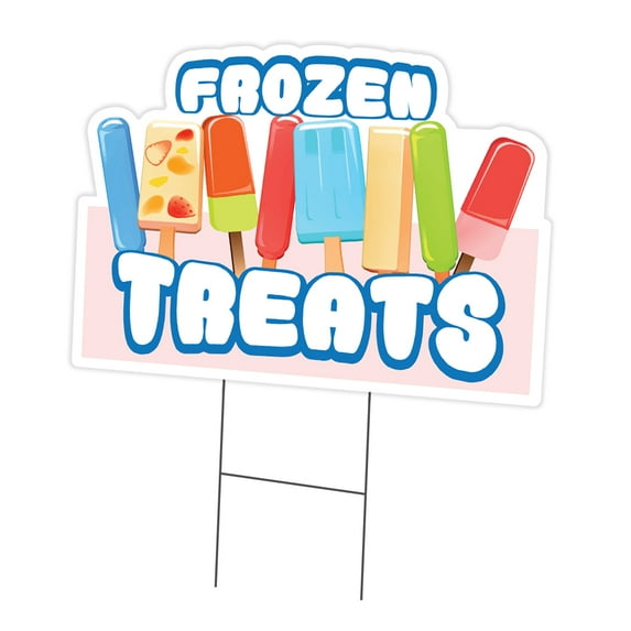 SignMission C-DC-1216-DS-Frozen Treats19 12 x 16 in. Yard Sign & Stake - Frozen Treats