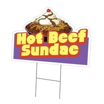 SignMission C-DC-1216-DS-Hot Beef Sundae19 12 x 16 in. Yard Sign & Stake - Hot Beef Sundae
