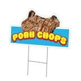 thumbnail image 1 of Pork Chops 12" x 16" Yard Sign & Stake | Advertise Your Business | Stake Included Double Sided Image | Made in The USA, 1 of 3