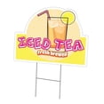 thumbnail image 1 of ICED TEA Yard Sign 12" X 16" & Stake | Advertise Your Business | Stake Included Image On Front Only | Made in The USA, 1 of 3