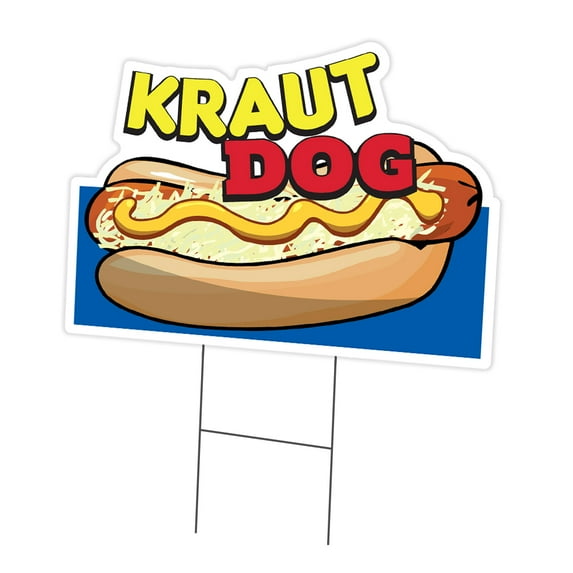 Kraut Dog 12" x 16" Yard Sign & Stake | Advertise Your Business | Stake Included Image On Front Only | Made in The USA