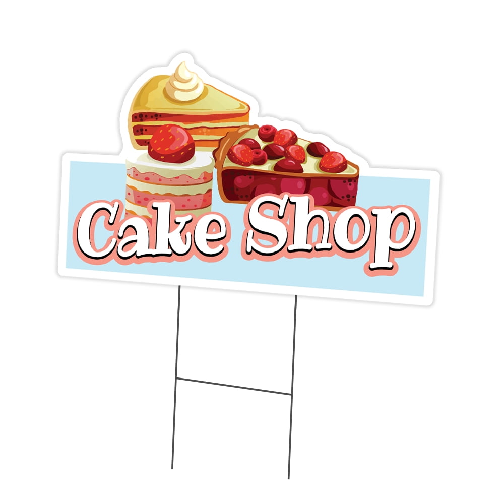 SignMission C-DC-1824-DS-Cake Shop19 18 x 24 in. Yard Sign & Stake - Cake Shop