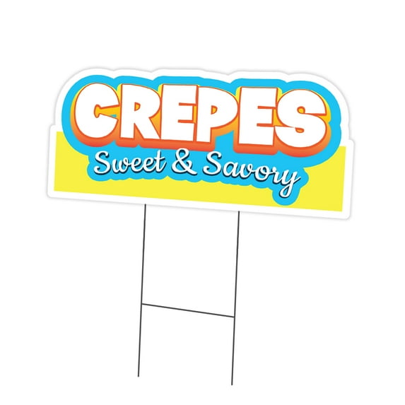 SignMission C-DC-1824-DS-Crepes19 18 x 24 in. Yard Sign & Stake - Crepes