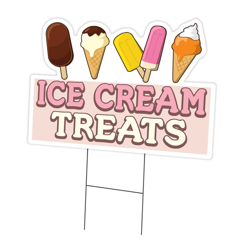 SignMission C-DC-1824-DS-Ice Cream Treats 18 x 24 in. Yard Sign & Stake - Ice Cream Treats