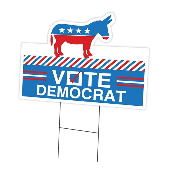 SignMission C-DC-1824 Vote Democrat 18 x 24 in. Yard Sign & Stake - Vote Democrat