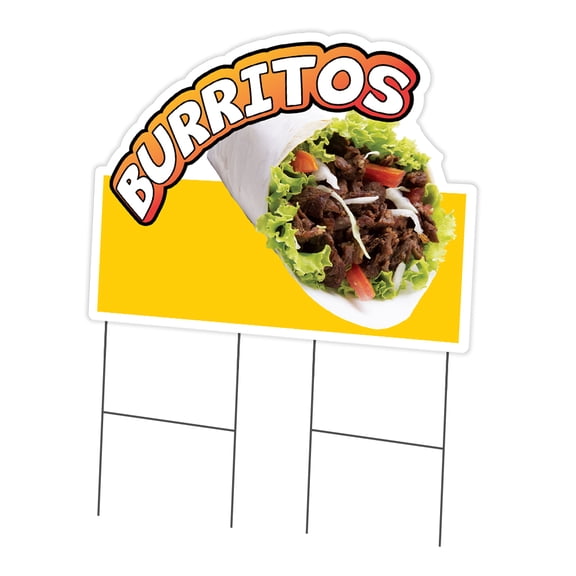 SignMission C-DC-2436-DS-Burritos 24 x 36 in. Yard Sign & Stake - Burritos