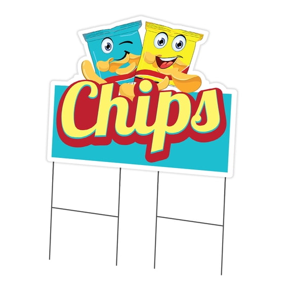 SignMission C-DC-2436-DS-Chips19 24 x 36 in. Yard Sign & Stake - Chips