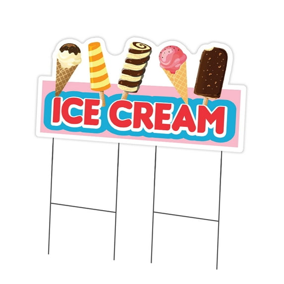 SignMission C-DC-2436-DS-Ice Cream 2 24 x 36 in. Yard Sign & Stake - Ice Cream 2