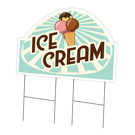 SignMission C-DC-2436-DS-Ice Cream 3 24 x 36 in. Yard Sign & Stake - Ice Cream 3
