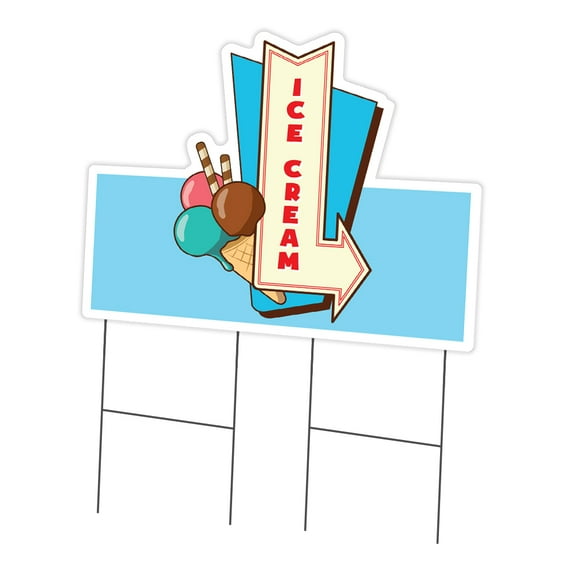 SignMission C-DC-2436-DS-Ice Cream 4 24 x 36 in. Yard Sign & Stake - Ice Cream 4