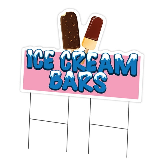 SignMission C-DC-2436-DS-Ice Cream Bars19 24 x 36 in. Yard Sign & Stake - Ice Cream Bars