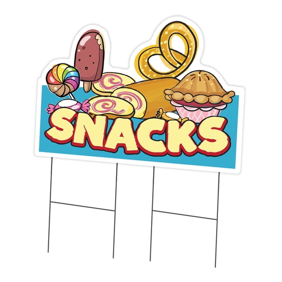 SignMission C-DC-2436-DS-Snacks19 24 x 36 in. Yard Sign & Stake - Snacks