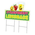 thumbnail image 1 of Strawberry Lemonade Yard Sign 24" X 36" & Stake | Advertise Your Business | Stake Included Image On Front Only | Made in The USA, 1 of 3