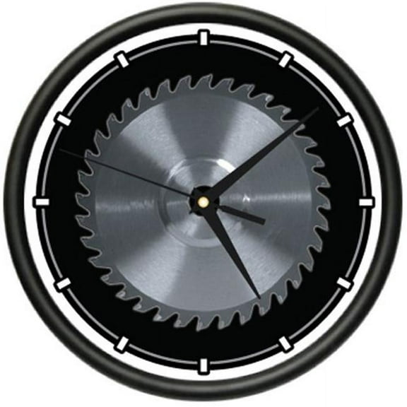 SignMission CL-CIRCULAR SAW BLADE 10 in. dia. Circular Saw Blade Wall Clock