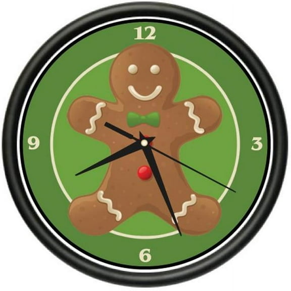 SignMission CL-Gingerbread Man 10 in. dia. Gingerbread Man Wall Clock