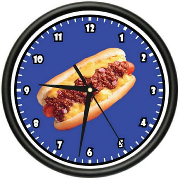 SignMission CL-HOT DOG Hot Dog Wall Clock - Diner Hotdog Cart Vendor Stand Art