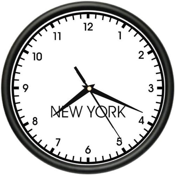 SignMission CL-New York Time 10 in. dia. New York Time Wall Clock