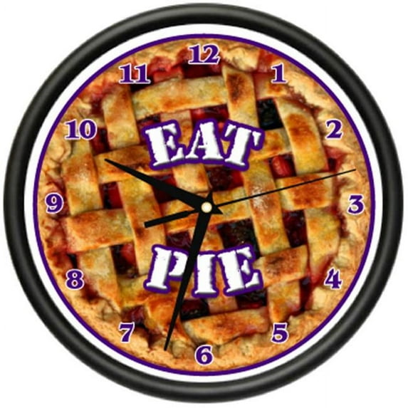 SignMission CL-PIE Pie Wall Clock - Eat Pie Bakery Restaurant Bake Pastry Pies Kitchen Cherry Gift
