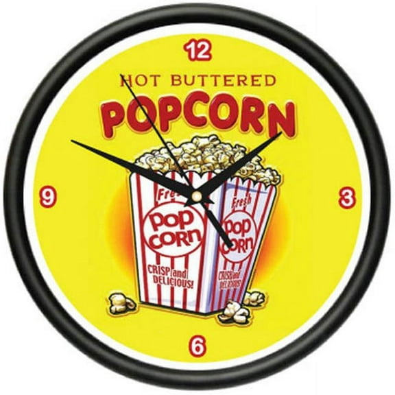 SignMission CL-POPCORN Popcorn Wall Clock - Movie Theater Home Decor Machine