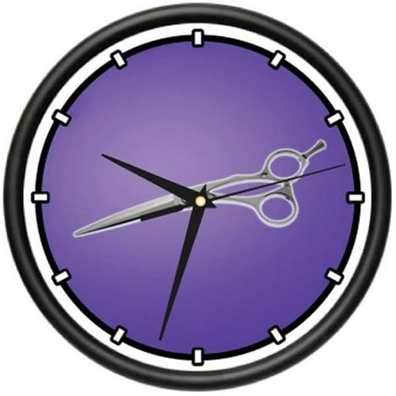 SignMission CL-Scissors 10 in. dia. Scissors Wall Clock