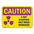 thumbnail image 1 of SignMission Caution Radiation X-Ray Radiation Only When Energized with Symbol OSHA Decal Sign, 1 of 5
