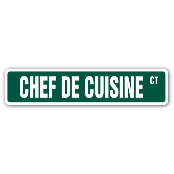 SignMission A-24-SS-Chef De Cuisine Chef De Cuisine Aluminum Street Sign for Manager Head Master Executive Cook