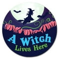 thumbnail image 1 of SignMission Circular Rigid Plastic Sign 12" Tall - A Witch Lives Here | Plastic Sign |  Made in the USA, 1 of 2