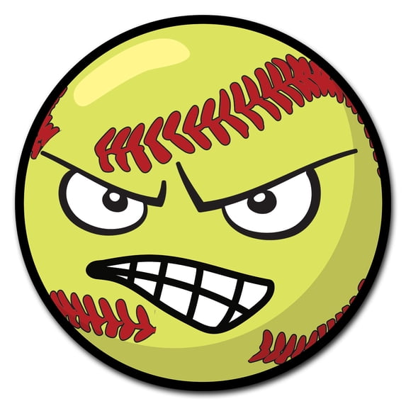 SignMission Circular Rigid Plastic Sign 12" Tall - Angry Softball | Plastic Sign | Made in the USA