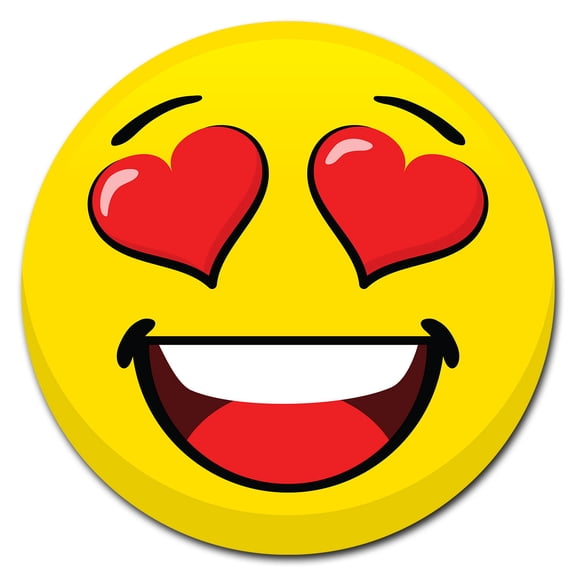 SignMission Circular Rigid Plastic Sign 12" Tall - Emoji Heart Eyes | Plastic Sign | Made in the USA