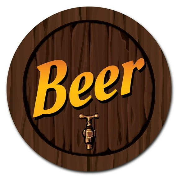 SignMission Circular Rigid Plastic Sign 12" Tall - Farmer's Market Beer Camp | Plastic Sign | Made in the USA