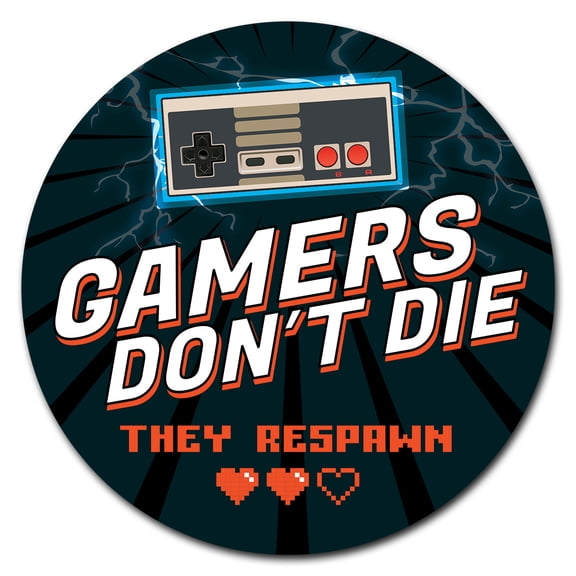 SignMission Circular Rigid Plastic Sign 12" Tall - Gamers Don't Die Nes | Plastic Sign |  Made in the USA